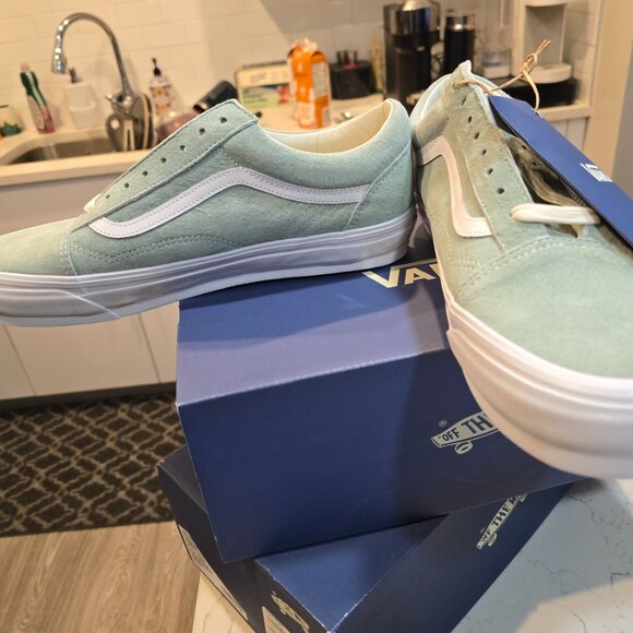 New Vans Premium Old Skool 36 LX PIG SUEDE Sneakers Low-Top ICEBERG MENS SZ 12 - Picture 4 of 9